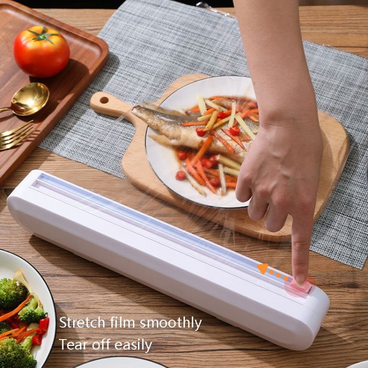 Taglierina per pellicola trasparente a ventosa Scatola di taglio regolabile per involucro di plastica per uso domestico, Suction Cup Cling Film Cutter