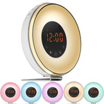 Sveglia con luce notturna simulata all'alba e al tramonto con radio FM, US Plug, EU Plug, UK Plug, AU Plug