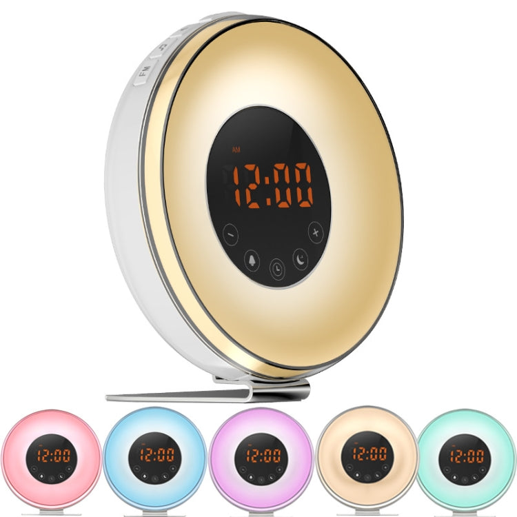 Sveglia con luce notturna simulata all'alba e al tramonto con radio FM, US Plug, EU Plug, UK Plug, AU Plug
