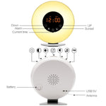 Sveglia con luce notturna simulata all'alba e al tramonto con radio FM, US Plug, EU Plug, UK Plug, AU Plug