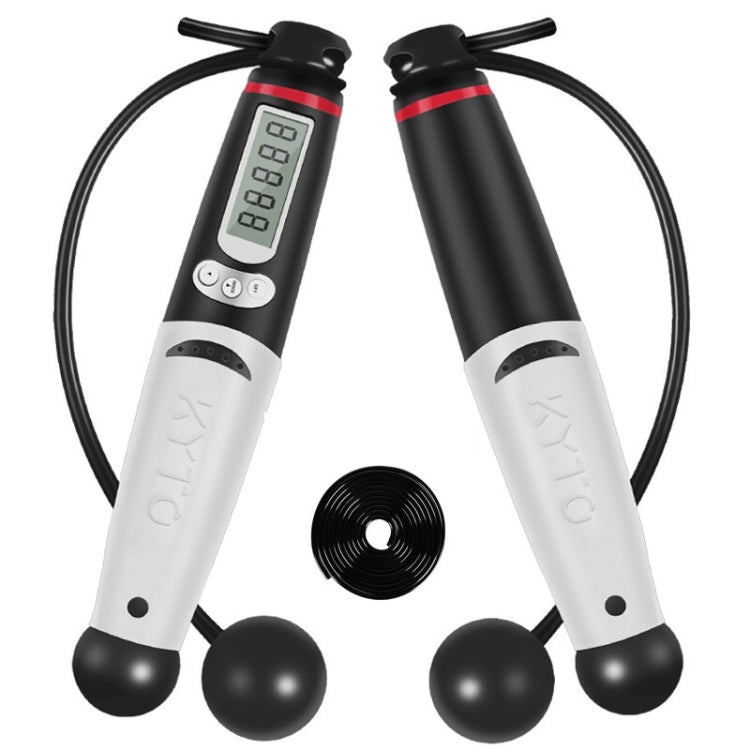 KYTO 2106C Cordless / Cordless Dual-Use Calorie Conteggio elettronico Corda per saltare Corda per saltare per fitness per adulti Corda per saltare con clacson, Cordless / Corded Dual-Use with Horn