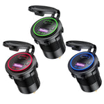 Caricabatterie USB modificato per auto moto nave PD impermeabile + ricarica rapida QC3.0, Blue Light With Terminal, Red Light With Terminal, Green Light With Terminal, Blue Light With 60cm Line, Red Light With 60cm Line, Green Light With 60cm Line