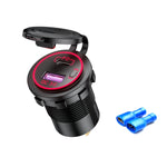 Caricabatterie USB modificato per auto moto nave PD impermeabile + ricarica rapida QC3.0, Blue Light With Terminal, Red Light With Terminal, Green Light With Terminal, Blue Light With 60cm Line, Red Light With 60cm Line, Green Light With 60cm Line