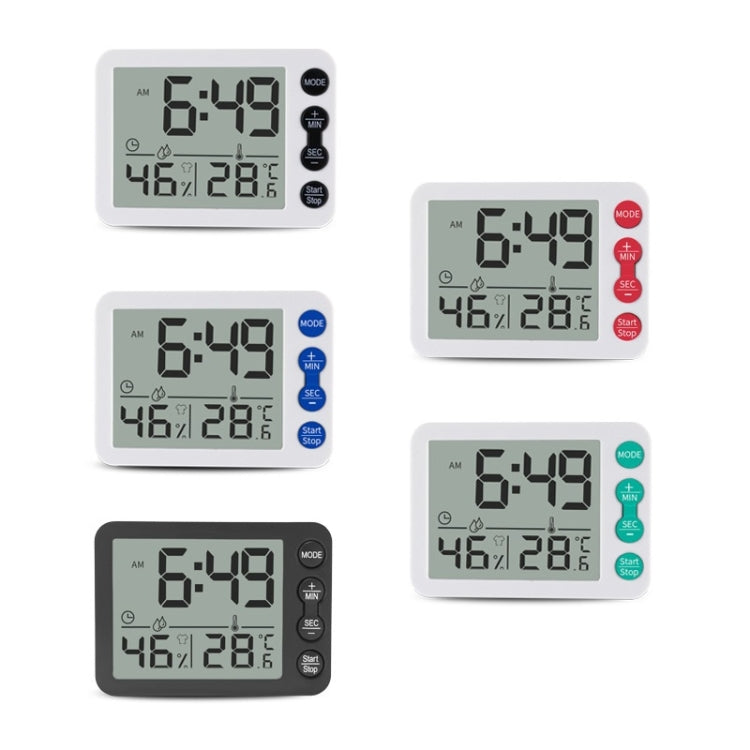 Termometro e igrometro per interni multifunzionali Sveglia con grande schermo Timer elettronico per il conto alla rovescia della cucina