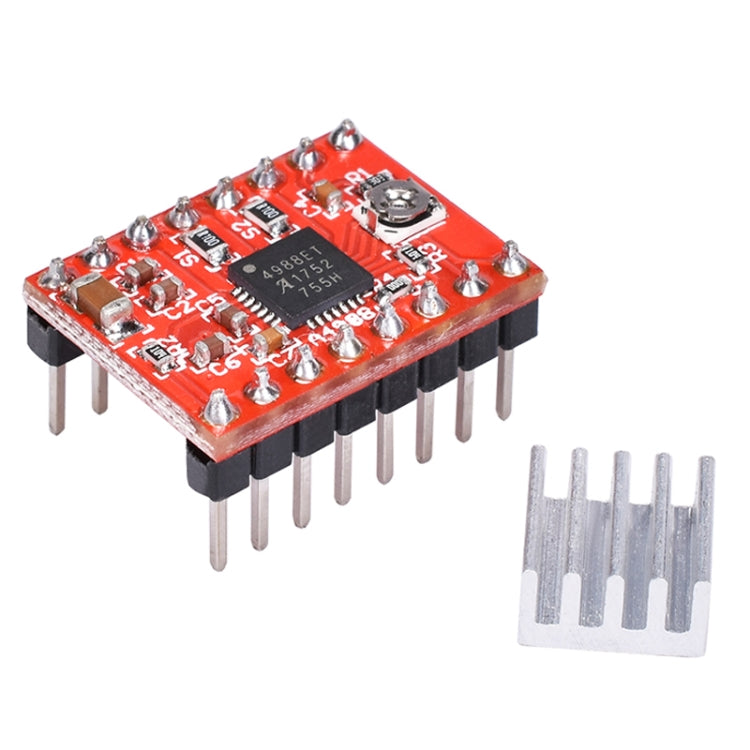 2 PCS HW-134A A4988 Red Board Modulo driver motore passo-passo Dissipatore di calore per stampante 3D, A4988