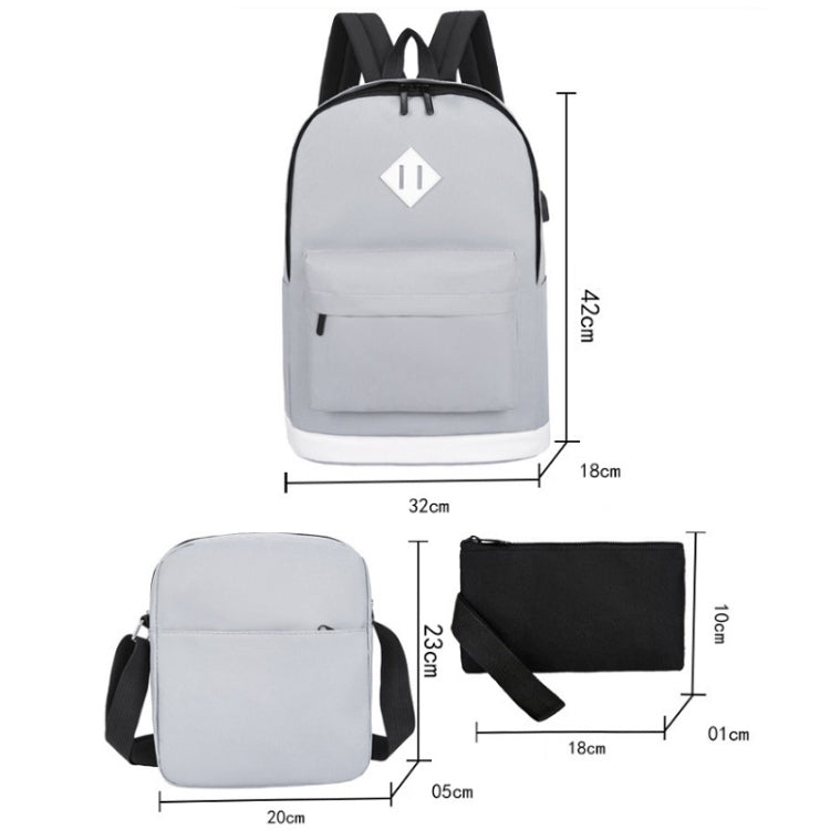 Zaino di ricarica USB per studenti con zaino casual stile college 3 in 1