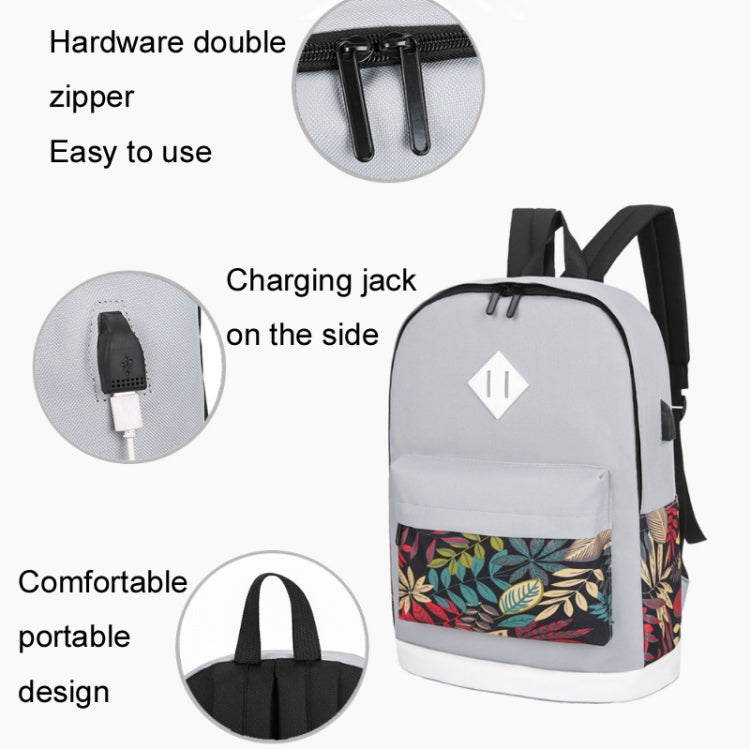 Zaino di ricarica USB per studenti con zaino casual stile college 3 in 1