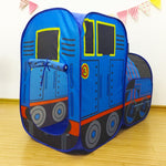 Tenda gioco bambini pieghevole casa treno 123x62x95 cm