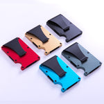 Portafoglio in fibra di carbonio Porta carte di credito in metallo RFID, Golden, Black, Blue, Red, Gray