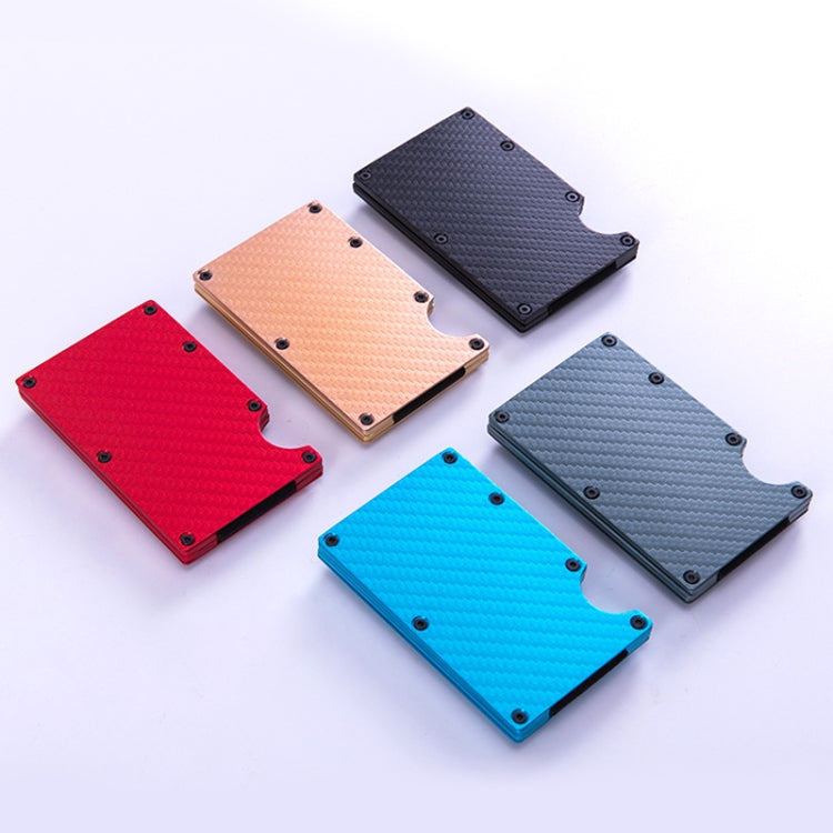 Portafoglio in fibra di carbonio Porta carte di credito in metallo RFID, Golden, Black, Blue, Red, Gray