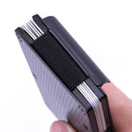 Portafoglio in fibra di carbonio Porta carte di credito in metallo RFID, Golden, Black, Blue, Red, Gray