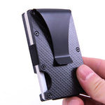 Portafoglio in fibra di carbonio Porta carte di credito in metallo RFID, Golden, Black, Blue, Red, Gray