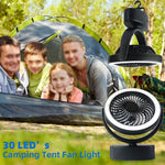 Ventola da campeggio ricaricabile USB con luce LED