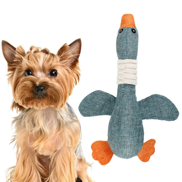 2 PCS Long Animal Wild Goose Vocal Morso Resistente Cane Giocattolo Peluche Molare Forniture per cani, Gray, Blue, Brown