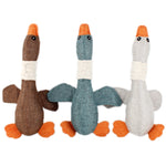 2 PCS Long Animal Wild Goose Vocal Morso Resistente Cane Giocattolo Peluche Molare Forniture per cani, Gray, Blue, Brown
