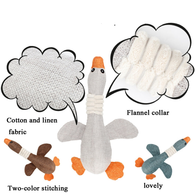 2 PCS Long Animal Wild Goose Vocal Morso Resistente Cane Giocattolo Peluche Molare Forniture per cani, Gray, Blue, Brown