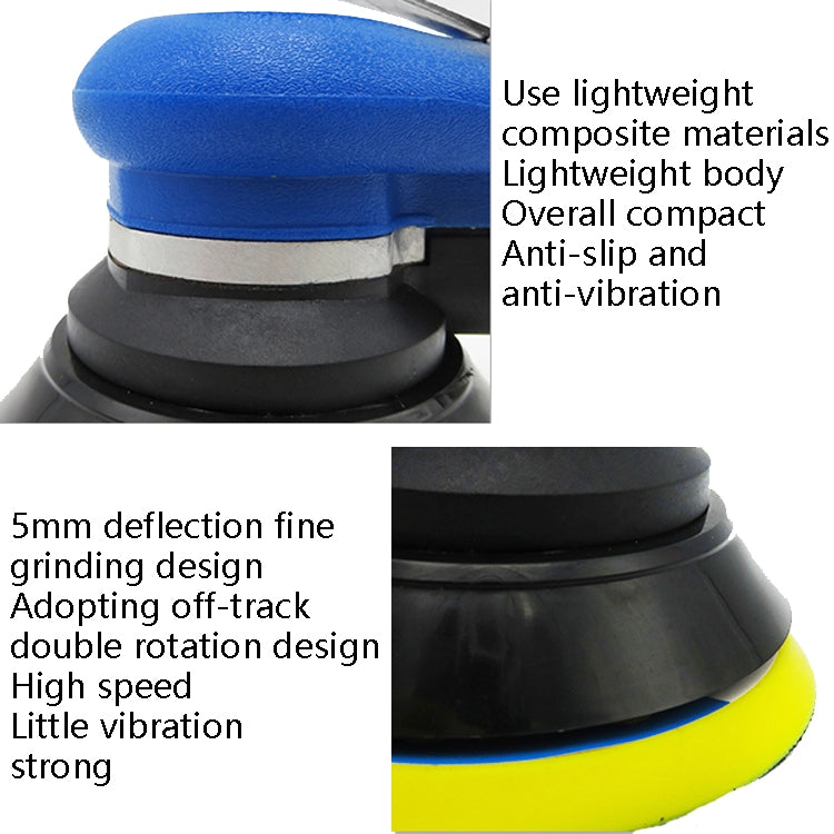Macchina pneumatica per carta vetrata Lucidatrice per auto Macchina per la frantumazione della ceratrice, 5inch Regular, 5inch Vacuum, 6inch Regular, 6inch Vacuum
