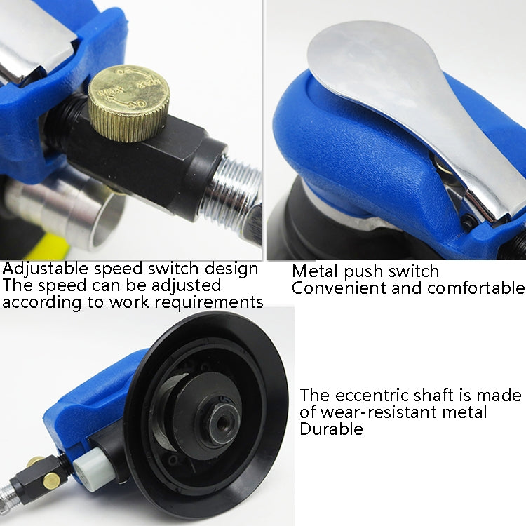 Macchina pneumatica per carta vetrata Lucidatrice per auto Macchina per la frantumazione della ceratrice, 5inch Regular, 5inch Vacuum, 6inch Regular, 6inch Vacuum
