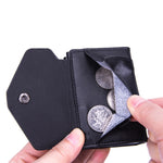 Portamonete antifurto in lega di alluminio Borsa per carte di credito in PU pop-up automatica anti-smagnetizzazione RFID