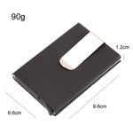 Custodia per carte di credito in lega di alluminio Scatola per carte in metallo antimagnetico RFID, Microfiber Leather Black, Microfiber Leather Apricot