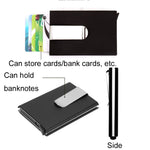 Custodia per carte di credito in lega di alluminio Scatola per carte in metallo antimagnetico RFID, Microfiber Leather Black, Microfiber Leather Apricot