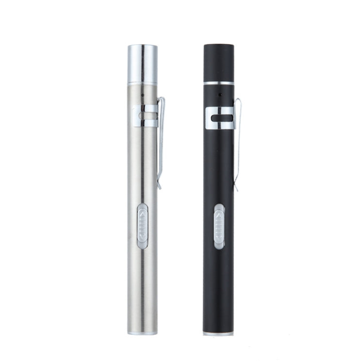 Torcia elettrica Penna per pupilla Luce gialla bianca Doppia sorgente luminosa Luce dentale Luce per ispezione mattutina in acciaio inossidabile a LED, Flashlight Pupil Pen Light (Silver), Flashlight Pupil Pen Light (Black)