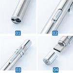 Torcia elettrica Penna per pupilla Luce gialla bianca Doppia sorgente luminosa Luce dentale Luce per ispezione mattutina in acciaio inossidabile a LED, Flashlight Pupil Pen Light (Silver), Flashlight Pupil Pen Light (Black)