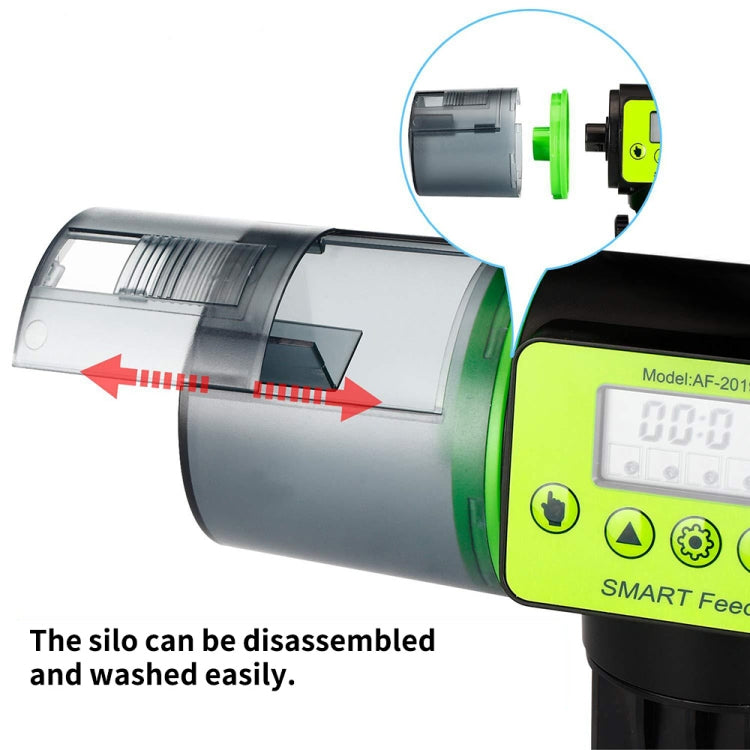 AquaBlue Fish Tank Intelligent Timing Alimentatore automatico Acquario Alimentatore per pesci rossi Mangiatoia per pesci di grande capacità,Modello:, AF-2019A, AF-2019B English Version, AF-2019C Lithium Battery Charging, AF-2019B  + Square Feeding Circ...