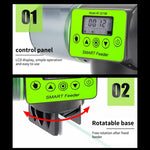 AquaBlue Fish Tank Intelligent Timing Alimentatore automatico Acquario Alimentatore per pesci rossi Mangiatoia per pesci di grande capacità,Modello:, AF-2019A, AF-2019B English Version, AF-2019C Lithium Battery Charging, AF-2019B  + Square Feeding Circ...