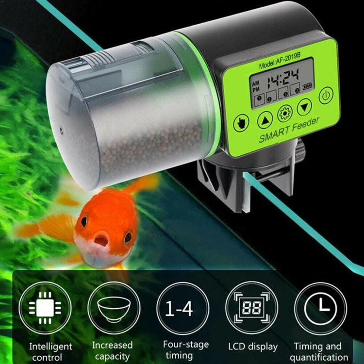 AquaBlue Fish Tank Intelligent Timing Alimentatore automatico Acquario Alimentatore per pesci rossi Mangiatoia per pesci di grande capacità,Modello:, AF-2019A, AF-2019B English Version, AF-2019C Lithium Battery Charging, AF-2019B  + Square Feeding Circ...