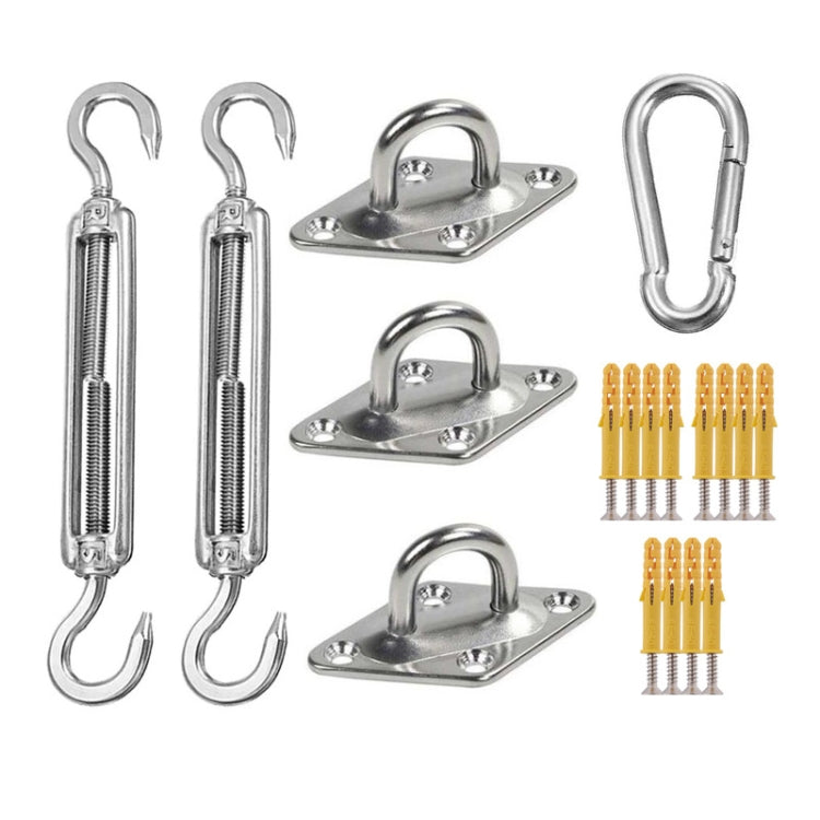 Tenda a vela Accessori in acciaio inossidabile 304 Paralume per esterni Viti per cesto di fiori Fibbia per porta diamantata, 18 PCS / M5 Set