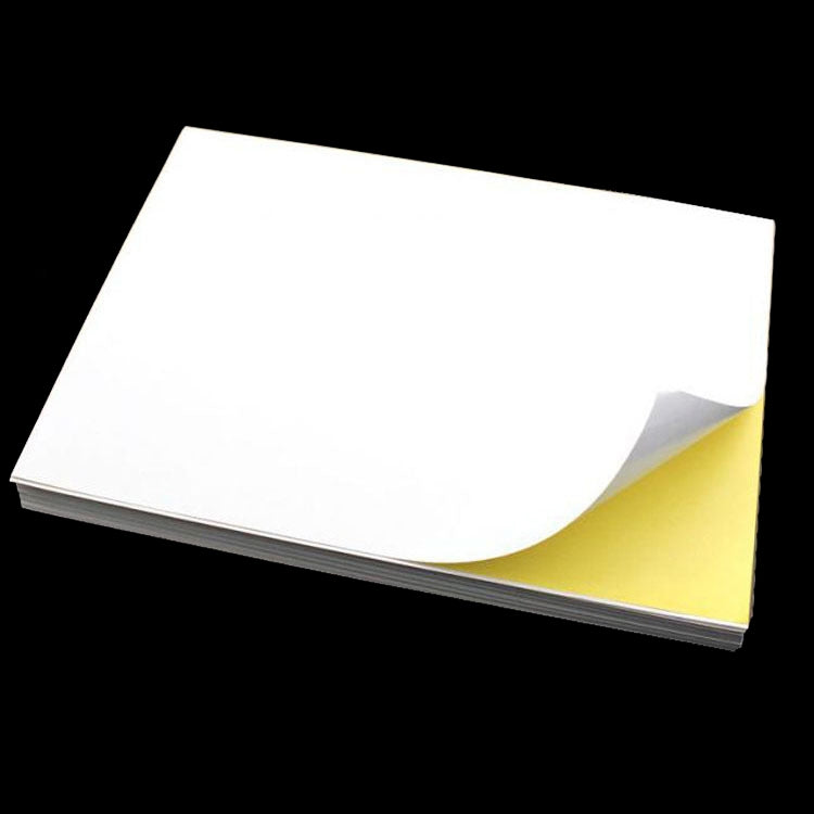 100 fogli A4 Carta per stampa non adesiva Carta per etichette con stampa a getto d'inchiostro adesiva per scrittura in bianco, Glossy, Matte