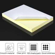 100 fogli A4 Carta per stampa non adesiva Carta per etichette con stampa a getto d'inchiostro adesiva per scrittura in bianco, Glossy, Matte