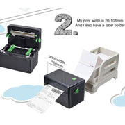 XP-108B Stampante per etichette da 4 pollici 108 mm Stampante termica per codici a barre Stampanti per etichette di spedizione UPS DHL USPS DPD POCHTA Creatore di codici a barre USB, spina europea, USB, USB + Bluetooth Version