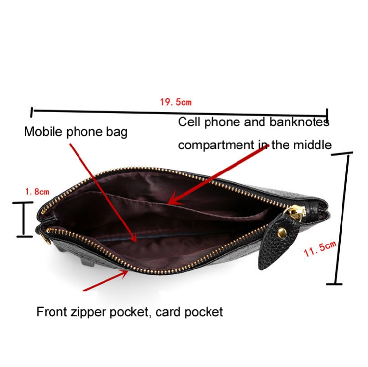 Portamonete per cellulare diagonale monospalla da donna, Red, Navy Blue, Black, Ink, Lake Blue, Khaki, Jujube Red, Orange, Brown