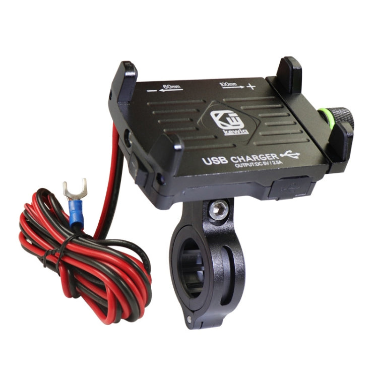 Staffa per telefono cellulare per moto in lega di alluminio Kewig M6 ricaricabile con interruttore Staffa di navigazione stabile impermeabile, M6(Black), M6(Blue), M6(Silver), M6(Red)