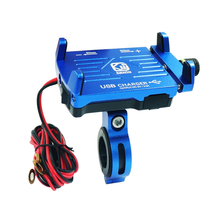 Staffa per telefono cellulare per moto in lega di alluminio Kewig M6 ricaricabile con interruttore Staffa di navigazione stabile impermeabile, M6(Black), M6(Blue), M6(Silver), M6(Red)