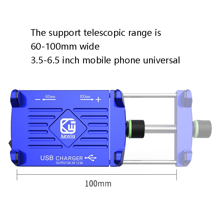 Staffa per telefono cellulare per moto in lega di alluminio Kewig M6 ricaricabile con interruttore Staffa di navigazione stabile impermeabile, M6(Black), M6(Blue), M6(Silver), M6(Red)