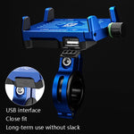 Staffa per telefono cellulare per moto in lega di alluminio Kewig M6 ricaricabile con interruttore Staffa di navigazione stabile impermeabile, M6(Black), M6(Blue), M6(Silver), M6(Red)