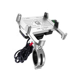 Kewig M6-S 12V Staffa per telefono cellulare impermeabile in lega di alluminio per moto con ricarica rapida QC3.0, M6-S(Black), M6-S(Blue), M6-S(Red), M6-S(Silver)