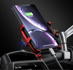 Kewig M6-S 12V Staffa per telefono cellulare impermeabile in lega di alluminio per moto con ricarica rapida QC3.0, M6-S(Black), M6-S(Blue), M6-S(Red), M6-S(Silver)