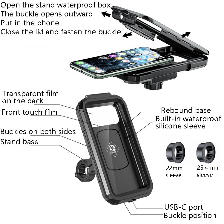 Le migliori offerte per Kewig Bicycle Motorcycle Waterproof Box Staffa per telefono cellulare sono su ✓ Confronta prezzi e caratteristiche di prodotti nuovi e usati ✓ Molti articoli con consegna gratis!, Small Handlebar Installation                    ...