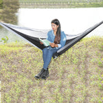 Altalena da campeggio da viaggio in tessuto per paracadute in nylon per amaca da esterno, stile:, 2.7m x 1.4m (Black+Gray), 3m x 2m (Black+Gray), 2.7m x 1.4m (Black+Red), 3m x 2m (Black+Red), 2.7m x 1.4m (Red+Sky Blue), 3m x 2m (Red+Sky Blue)          ...