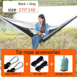 Altalena da campeggio da viaggio in tessuto per paracadute in nylon per amaca da esterno, stile:, 2.7m x 1.4m (Black+Gray), 3m x 2m (Black+Gray), 2.7m x 1.4m (Black+Red), 3m x 2m (Black+Red), 2.7m x 1.4m (Red+Sky Blue), 3m x 2m (Red+Sky Blue)          ...
