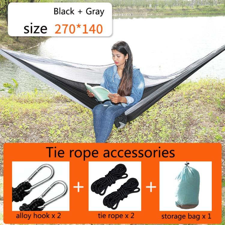 Altalena da campeggio da viaggio in tessuto per paracadute in nylon per amaca da esterno, stile:, 2.7m x 1.4m (Black+Gray), 3m x 2m (Black+Gray), 2.7m x 1.4m (Black+Red), 3m x 2m (Black+Red), 2.7m x 1.4m (Red+Sky Blue), 3m x 2m (Red+Sky Blue)          ...