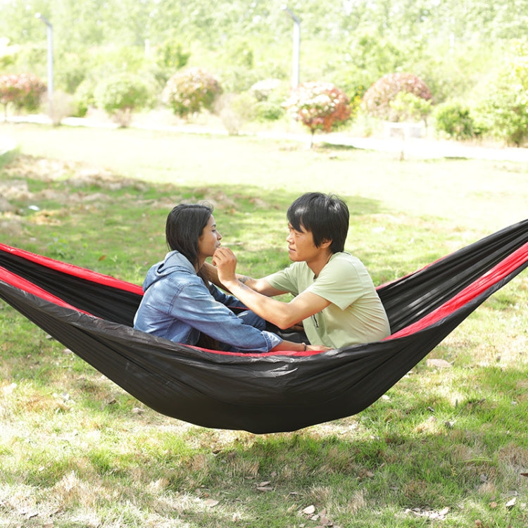Altalena da campeggio da viaggio in tessuto per paracadute in nylon per amaca da esterno, stile:, 2.7m x 1.4m (Black+Gray), 3m x 2m (Black+Gray), 2.7m x 1.4m (Black+Red), 3m x 2m (Black+Red), 2.7m x 1.4m (Red+Sky Blue), 3m x 2m (Red+Sky Blue)          ...