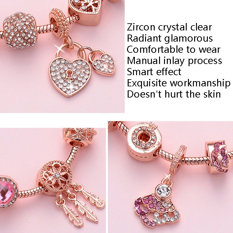 Bracciale da donna con perline in oro rosa, SL124 18cm, SL124 19cm, SL124 20cm, SL125 18cm, SL125 19cm, SL125 20cm, SL126 18cm, SL126 19cm, SL126 20cm, SL128 18cm, SL128 19cm, SL128 20cm, SL129 18cm, SL129 19cm, SL129 20cm, SL130 18cm, SL130 19cm      ...