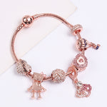 Bracciale da donna con perline in oro rosa, SL124 18cm, SL124 19cm, SL124 20cm, SL125 18cm, SL125 19cm, SL125 20cm, SL126 18cm, SL126 19cm, SL126 20cm, SL128 18cm, SL128 19cm, SL128 20cm, SL129 18cm, SL129 19cm, SL129 20cm, SL130 18cm, SL130 19cm      ...