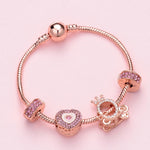 Bracciale da donna con perline in oro rosa, SL124 18cm, SL124 19cm, SL124 20cm, SL125 18cm, SL125 19cm, SL125 20cm, SL126 18cm, SL126 19cm, SL126 20cm, SL128 18cm, SL128 19cm, SL128 20cm, SL129 18cm, SL129 19cm, SL129 20cm, SL130 18cm, SL130 19cm      ...