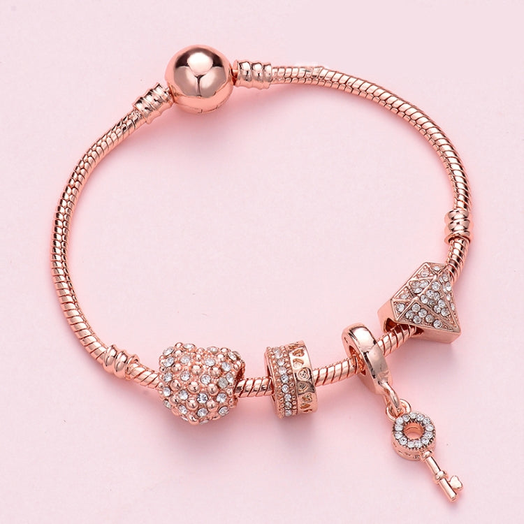 Bracciale da donna con perline in oro rosa, SL133 18cm, SL133 19cm, SL133 20cm, SL135 18cm, SL135 19cm, SL135 20cm, SL136 18cm, SL136 19cm, SL136 20cm